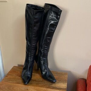 VTG 90’s Anna Sui Black Leather Bondage Knee Boots